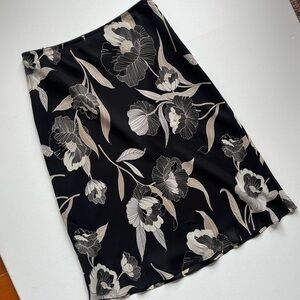 Vintage Floral Black and Cream Skirt Y2K